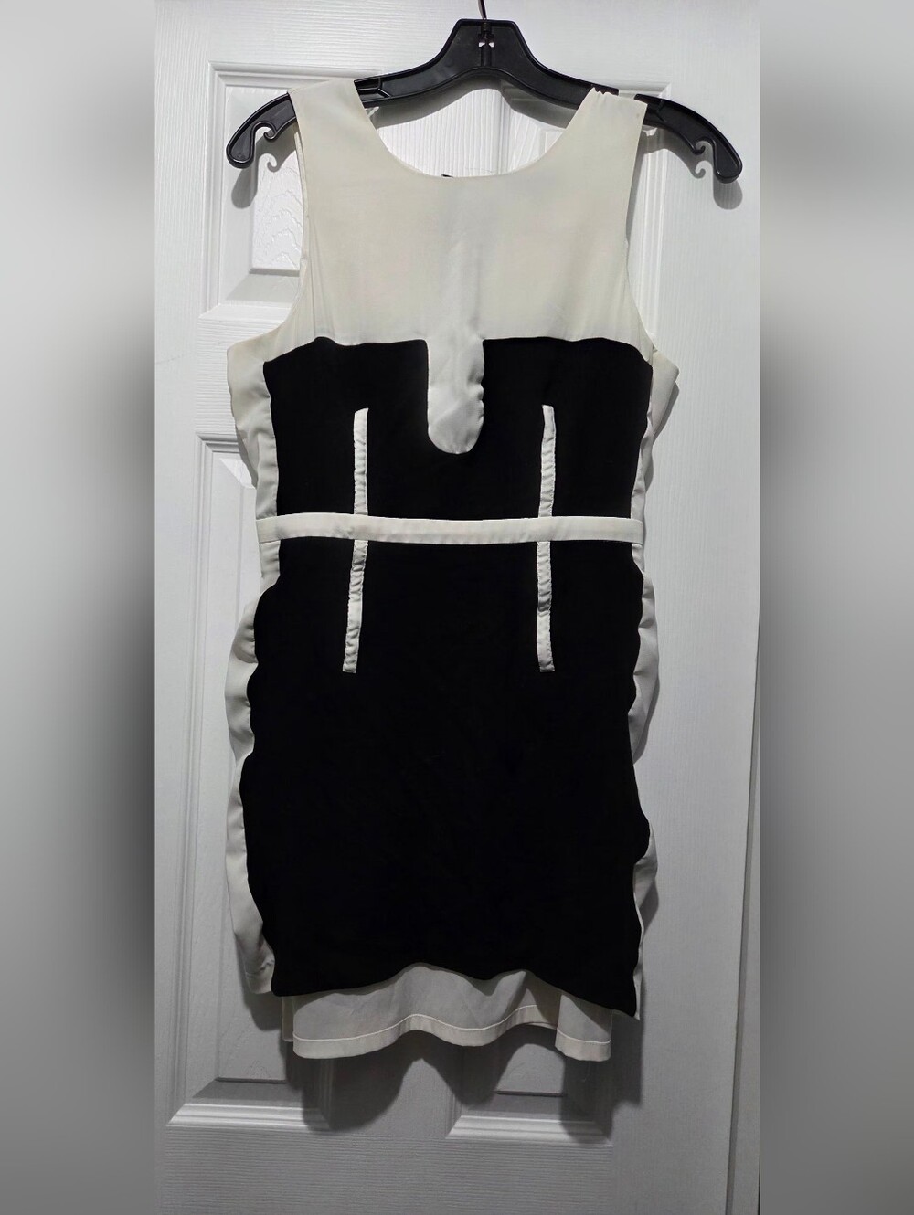 bebe Black and White Colorblock Mini Dress